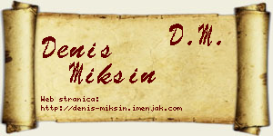Denis Mikšin vizit kartica